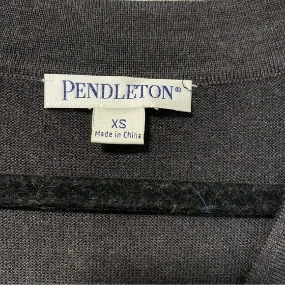 Pendleton grey  100% merino wool belted vest cardigan - Picture 2 of 4